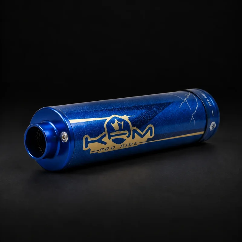 Déco de cartouche bleue et dorée