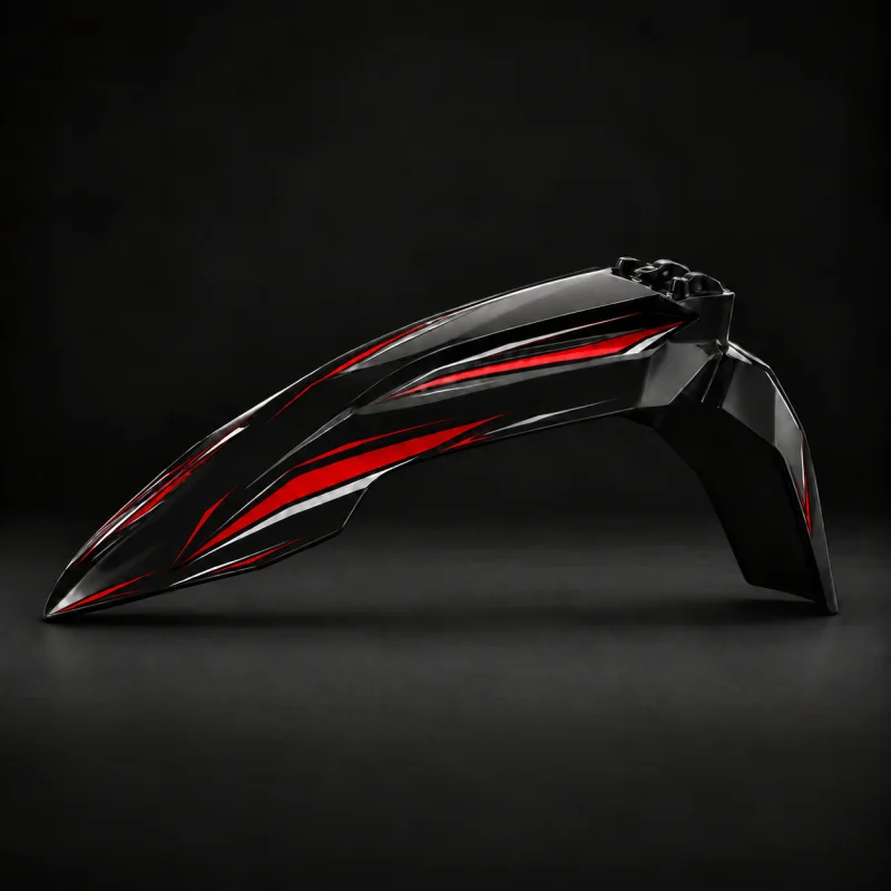 Autocollant de garde-boue avant noir et rouge