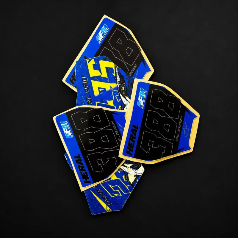 Mini plaques bleues et jaunes