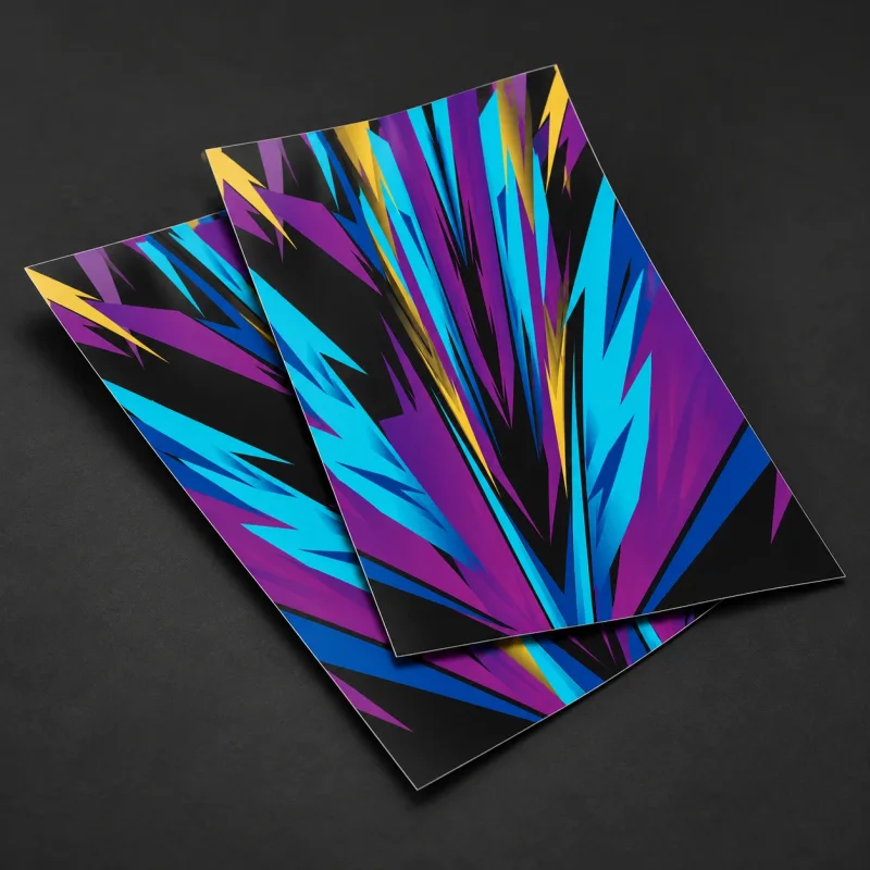 Déco de housse de selle violette, bleue et jaune