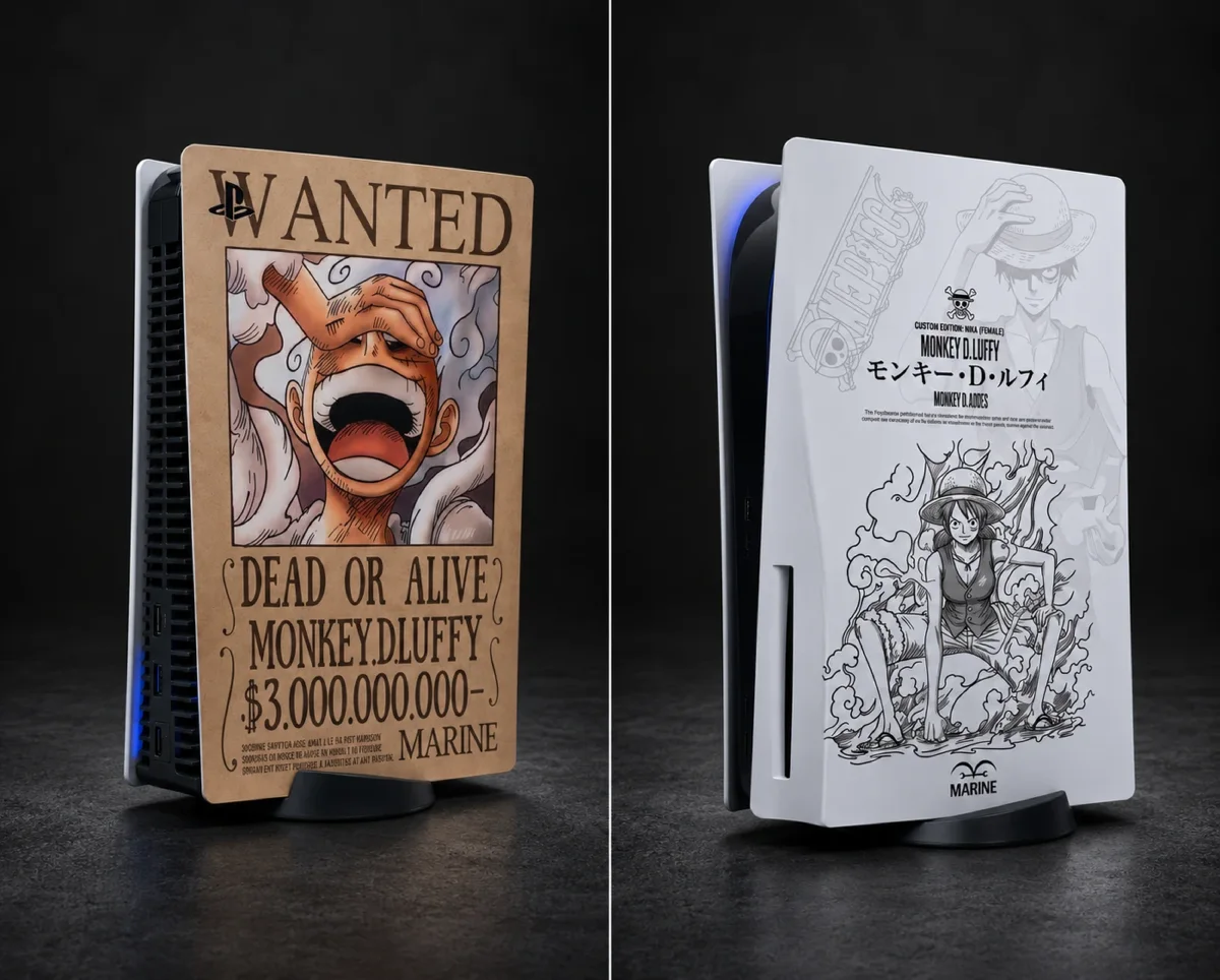 Deux consoles de jeux habillées d’une déco personnalisée
